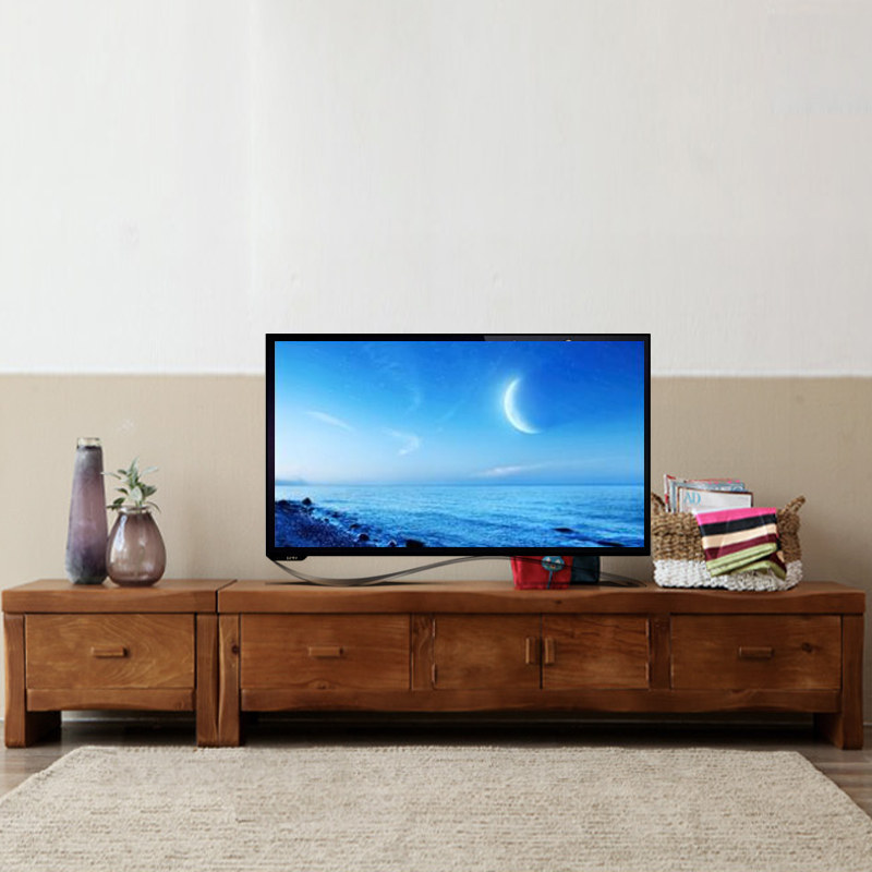 电视柜茗馨实木组合中式复古客厅家具仿古做旧电视柜