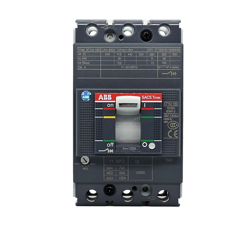原装正品abb三相空气开关塑壳断路器短路xt1n160空气开关