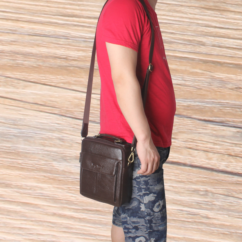 金珊瑚goldcoral真皮斜挎包男士牛皮单肩包男包包男士包袋