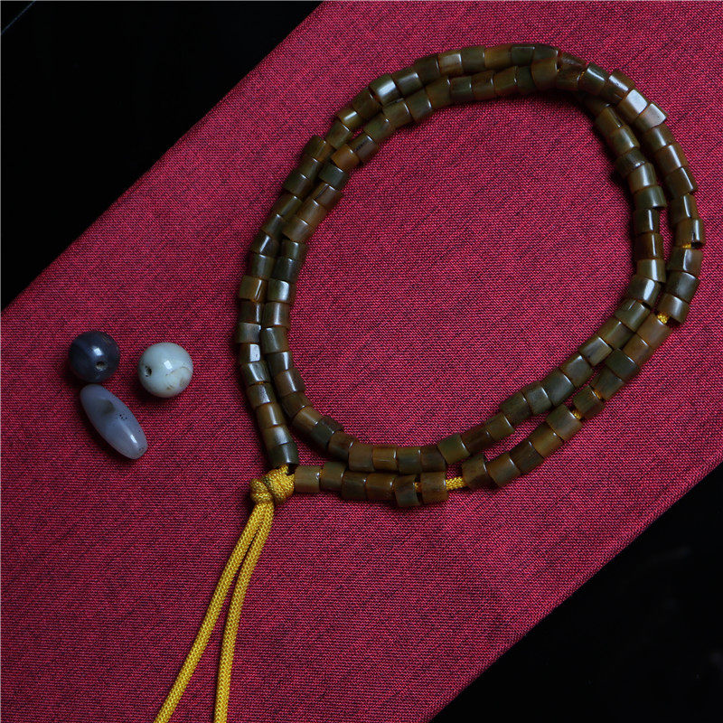 藏传殊胜油润念珠佛珠手串手工精工做旧鹰骨串佛珠