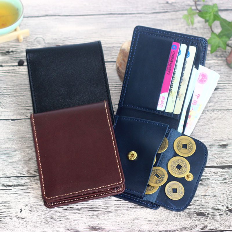 钱包手工真皮刻字diy自制材料包成品成品创意钱包