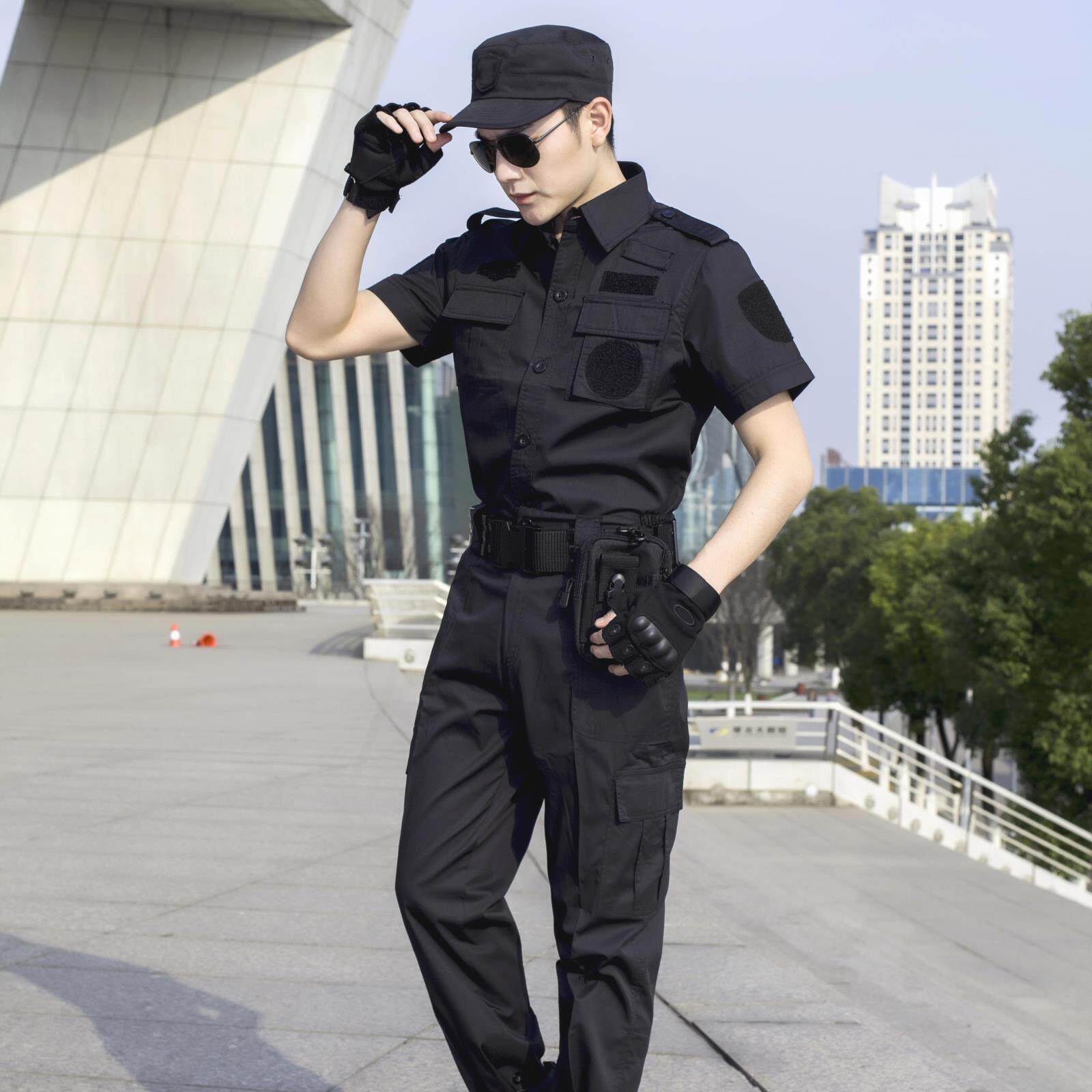 保安工作服套装男夏季长短袖物业安保制服春秋长袖工装衬衣训练服