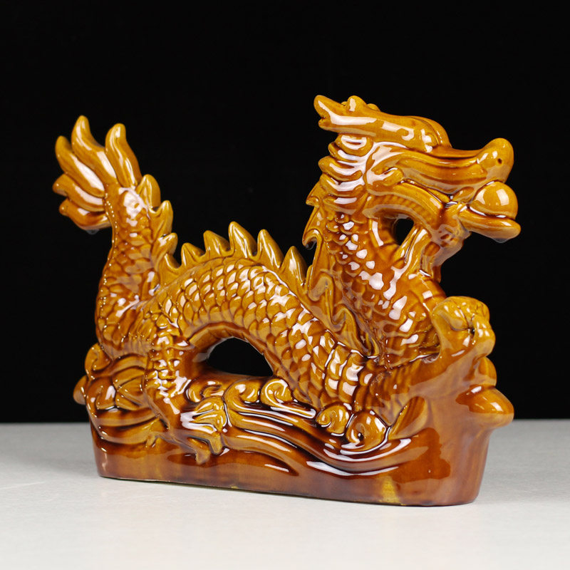 陶瓷入户客厅青龙工艺品龙工生肖门店乔迁龙摆件摆件