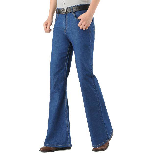 2019新款大喇叭裤男裤80年代大喇叭牛仔裤超薄款大脚裤男士微喇裤