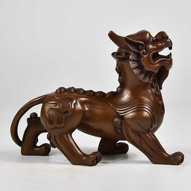 紫铜双角招财貔貅一对客厅家居家居装饰装饰品摆件摆件