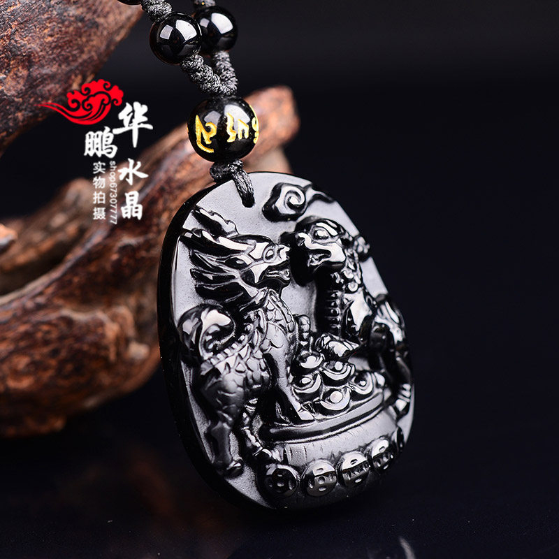 2022年双雄吸财麒麟貔貅曜石吊坠催财招财转运项坠