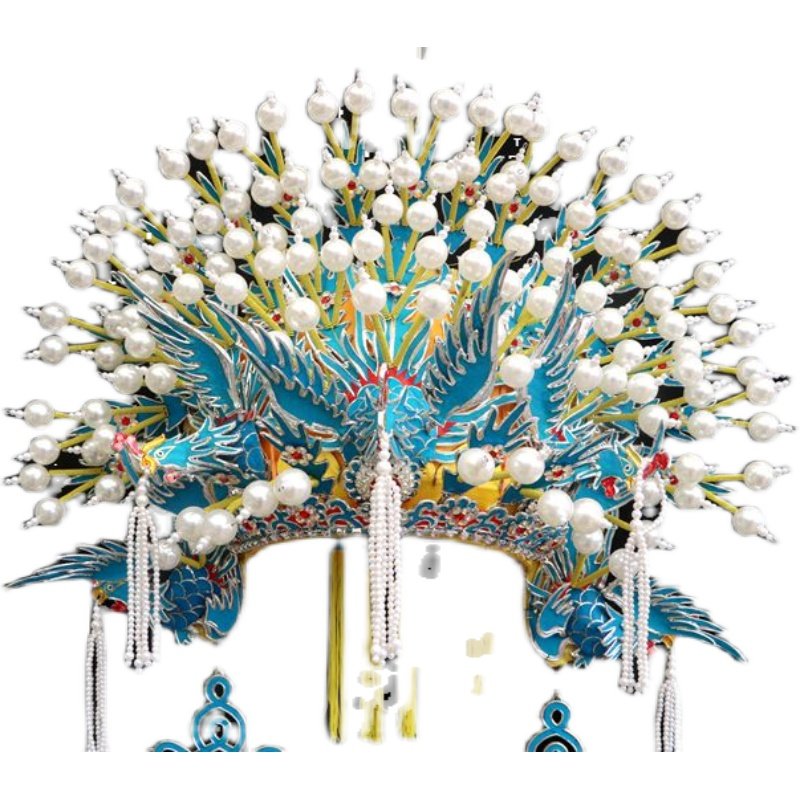 京剧凤冠新款手工戏曲点钻贵妃醉酒帽子豫剧民族服装