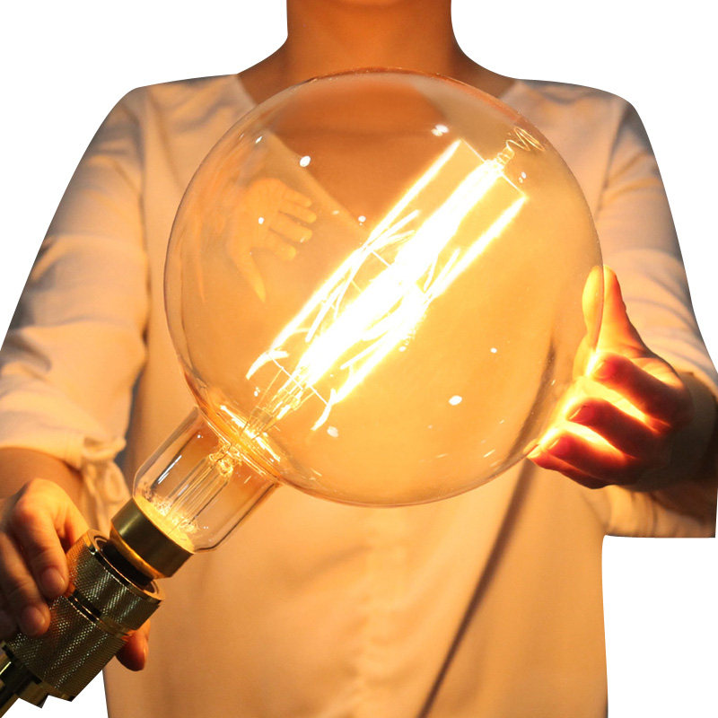 网红大灯泡创意个性爱迪生灯泡大吊灯大球泡仿古灯led节能灯丝灯-mc母