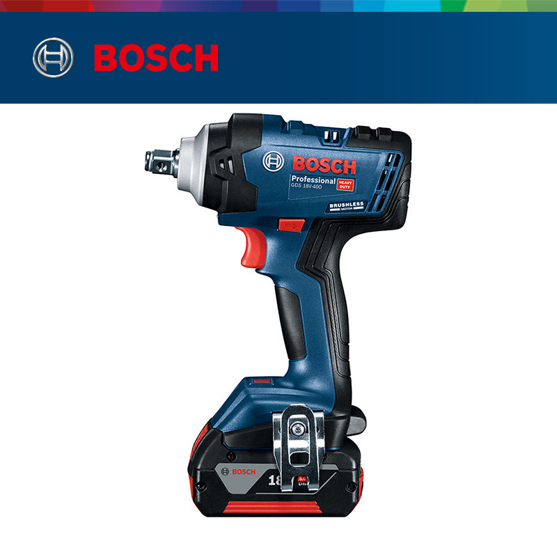 正品博世bosch冲击扳手gds18v400无刷锂电18v扭力冲击扳手