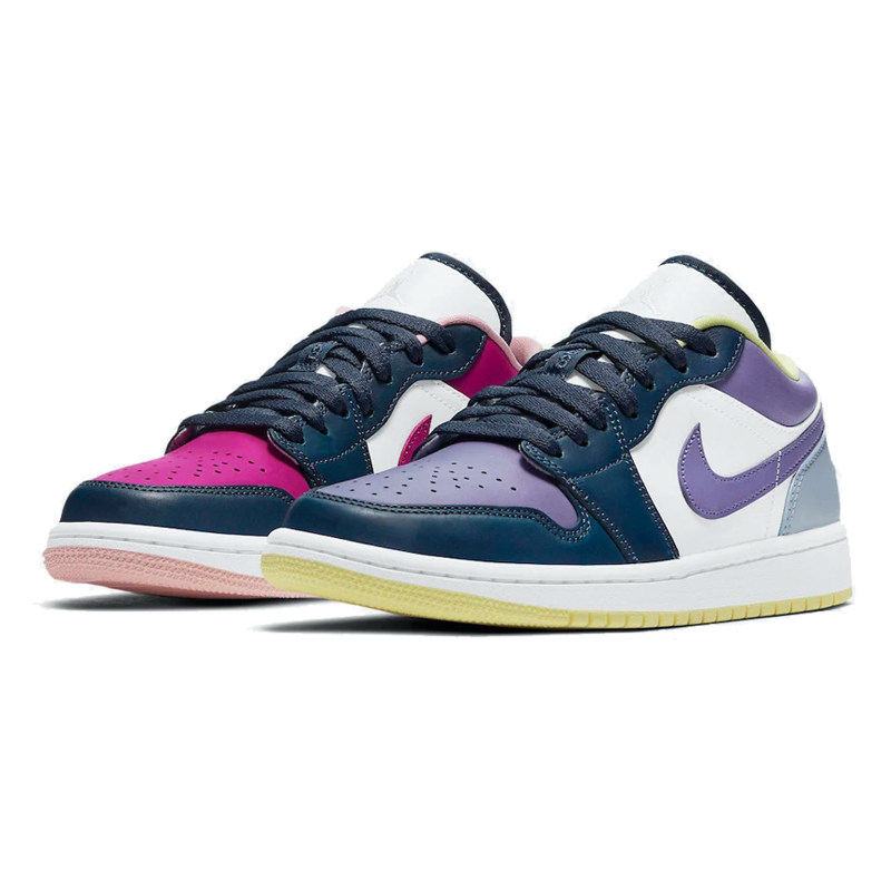 air jordan 1 low se aj1女子粉紫鸳鸯拼接低帮篮球鞋 dj4342-400-mc