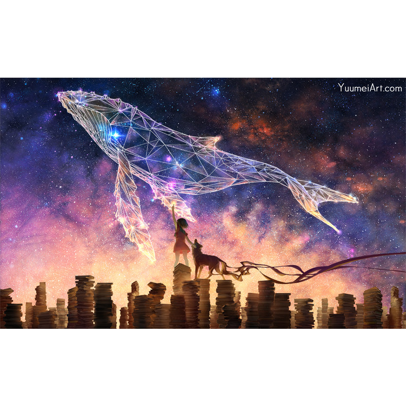 星座星空鲸鱼少女儿童成人1000片木质拼图益智玩具拼图