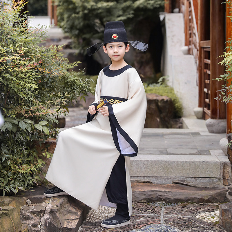 服装唐代古装汉服儿童李白杜甫诗人圆领书生儿童演出服
