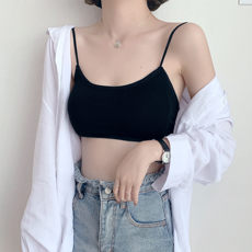 美背内衣女打底内搭带胸垫学生高中少女无钢圈薄款抹胸式吊带背心 美背内衣女打底内搭带胸垫学生高中少女无钢圈薄款抹胸式吊带背心