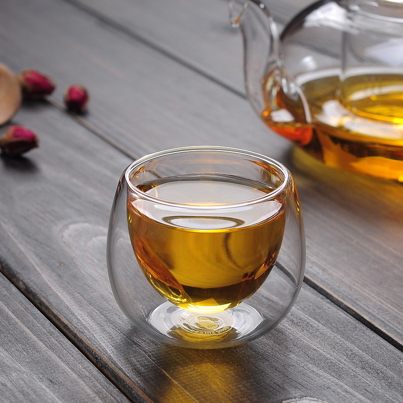 6只功夫茶杯子喝茶玻璃透明家用茶具功夫品茗茶杯