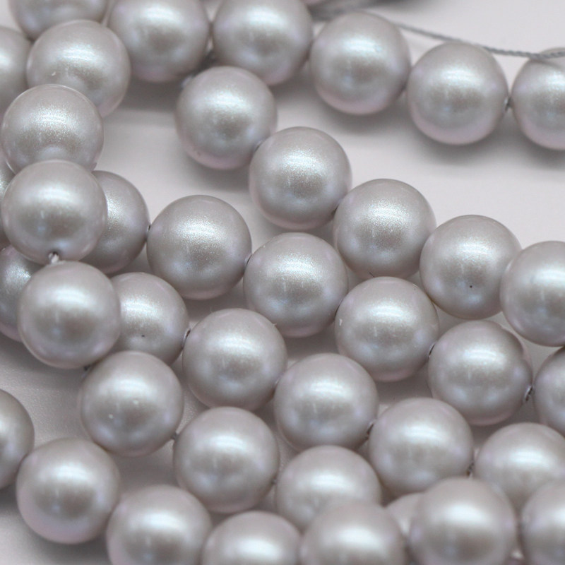 进口施华5810黑灰色系水晶全孔珍珠整串20粒其他diy饰品配件