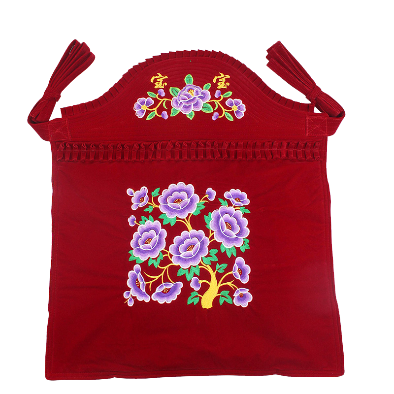 云南贵州传统老式婴儿背带硬头绣花背带