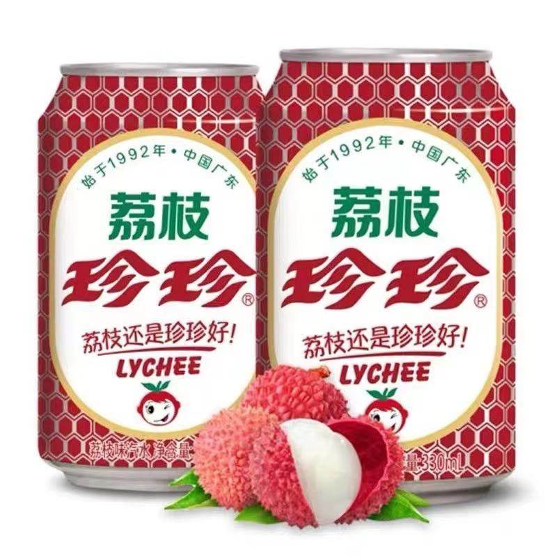 饮料24厅珍珍荔枝碳酸汽水330ml小时候味道童年碳酸饮料