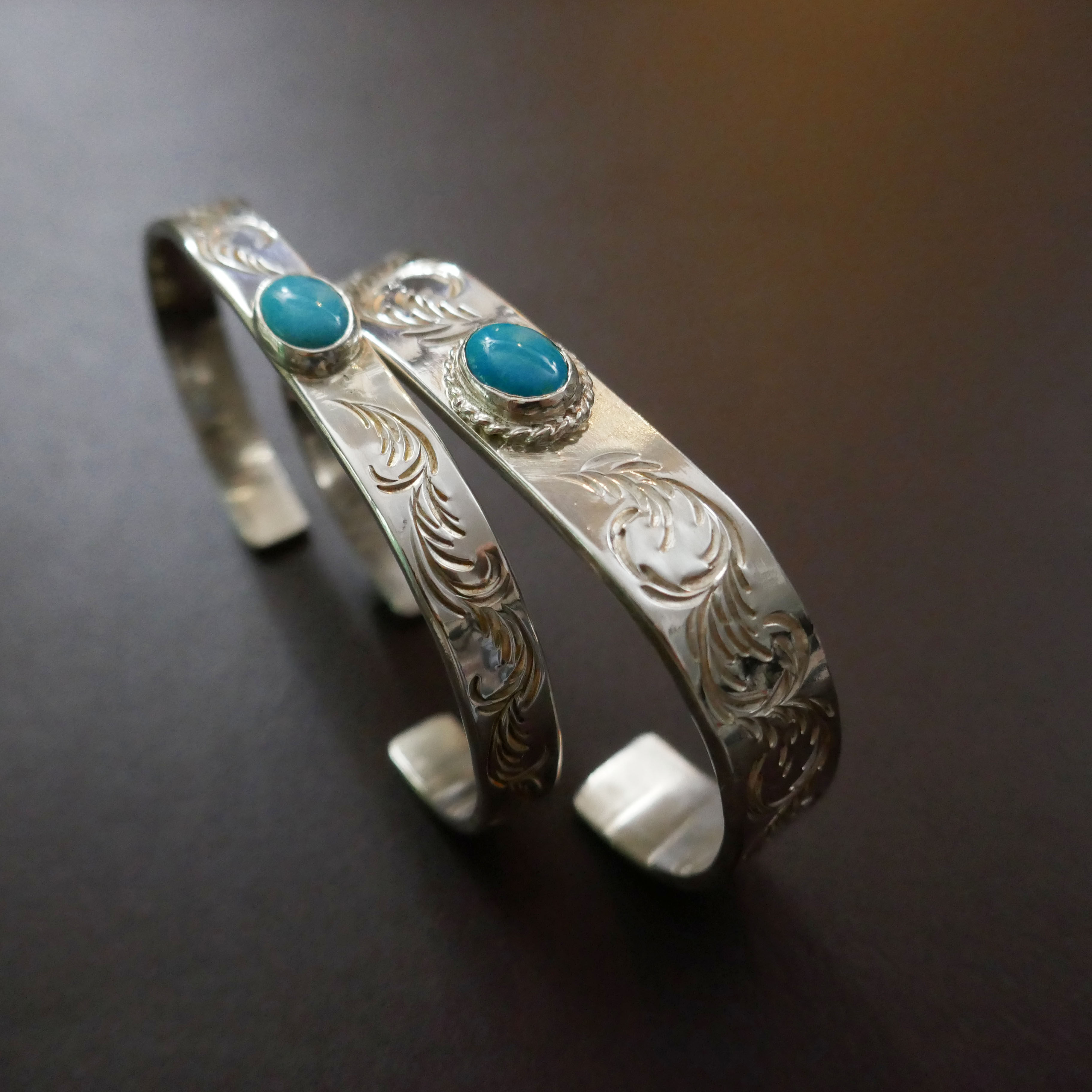 znativefirstarrows雕金师高桥风匠人手工松石唐草手镯