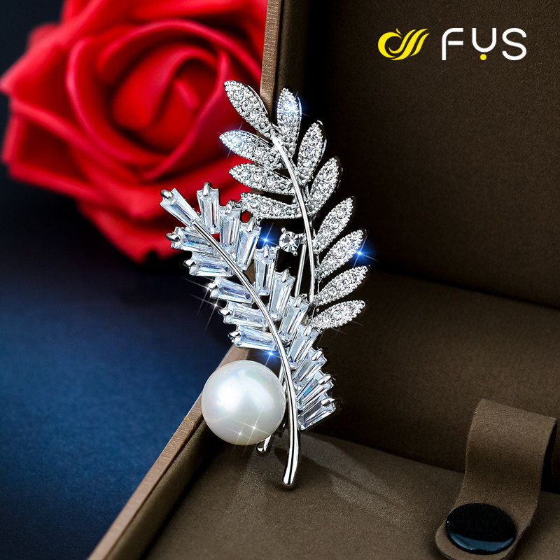 树叶麦穗胸针高档ins胸花别针个性奢华优雅胸针