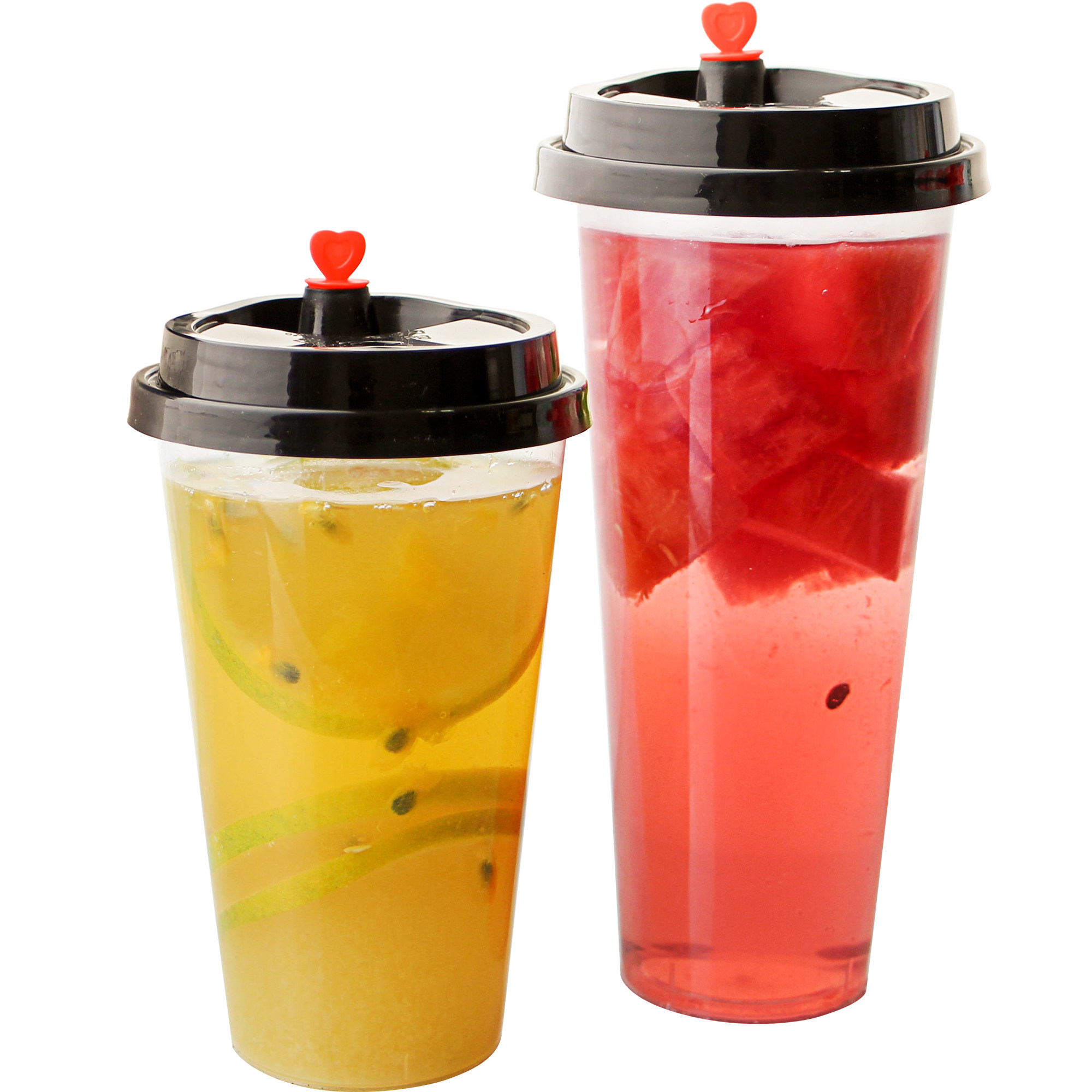 90口径一次性饮料奶茶注塑杯500700ml1000cc磨砂打包外带商用网红