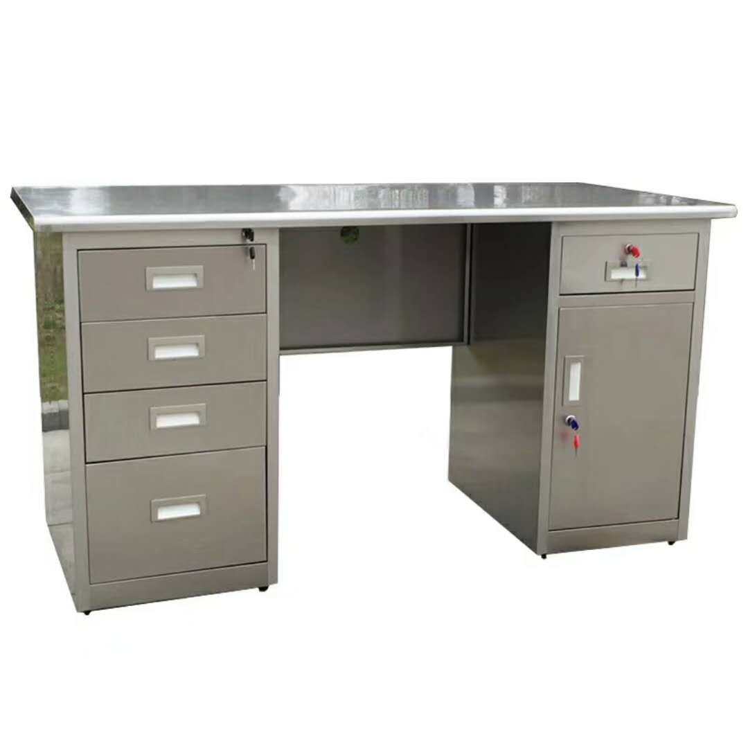 不锈钢办公桌医用处置台电电脑桌抽屉带锁实验操作台办公电脑桌