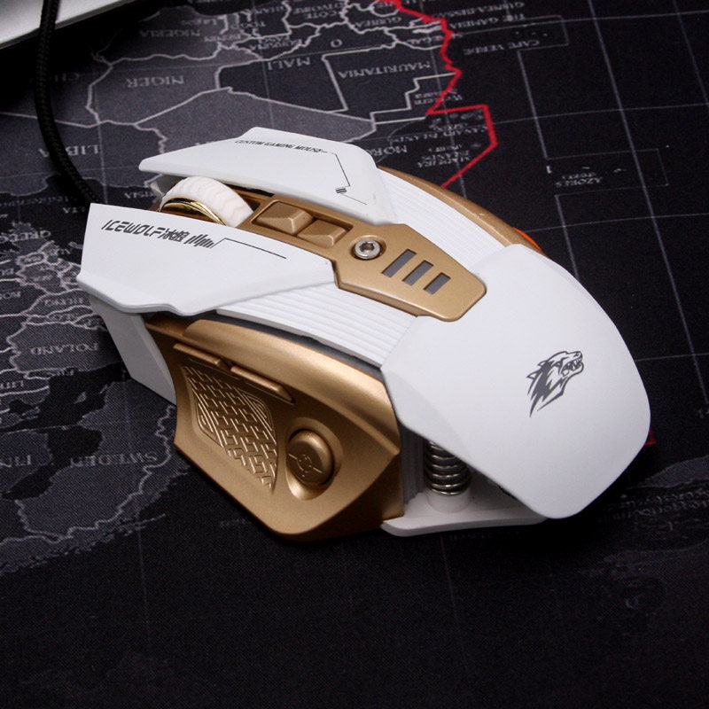 有线冰狼电竞机械游戏鼠标台式电脑家用外接usb有线鼠标