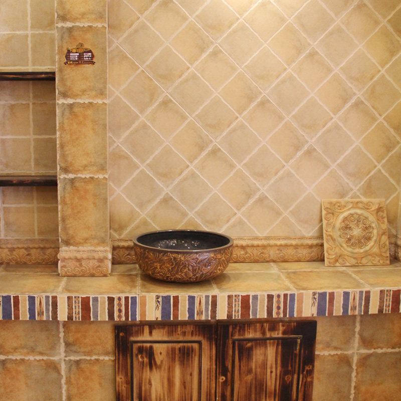 蜜蜂家 欧式田园仿古砖300x300 厨卫墙砖地砖 防滑耐磨复古瓷砖