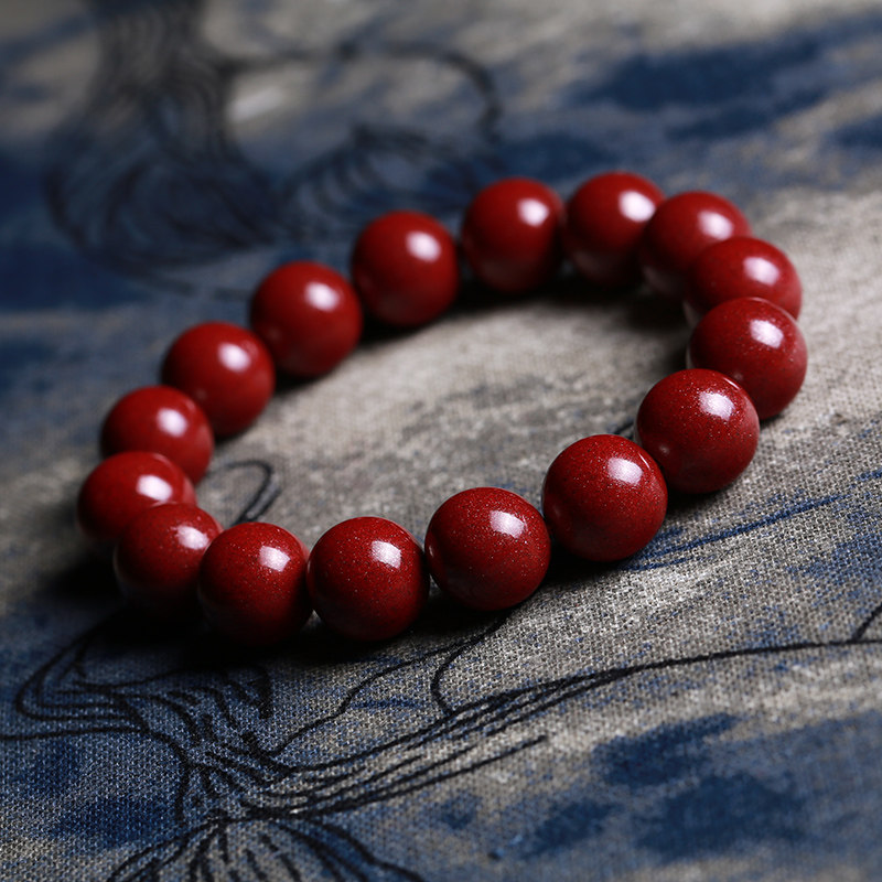 朱砂手串男女情侣紫金佛珠手链本命年礼物原矿手链
