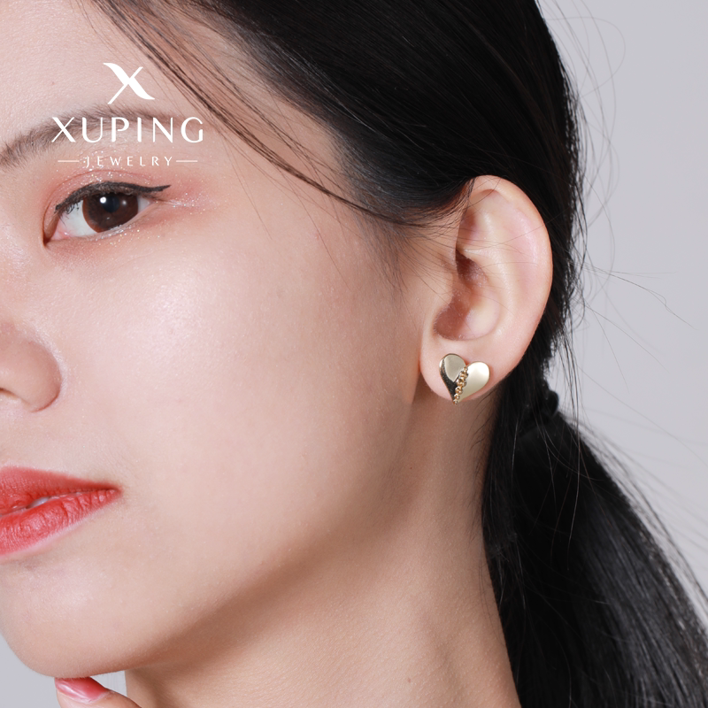 旭平高质感金属耳环心形质感简约2021年耳钉爱心耳钉