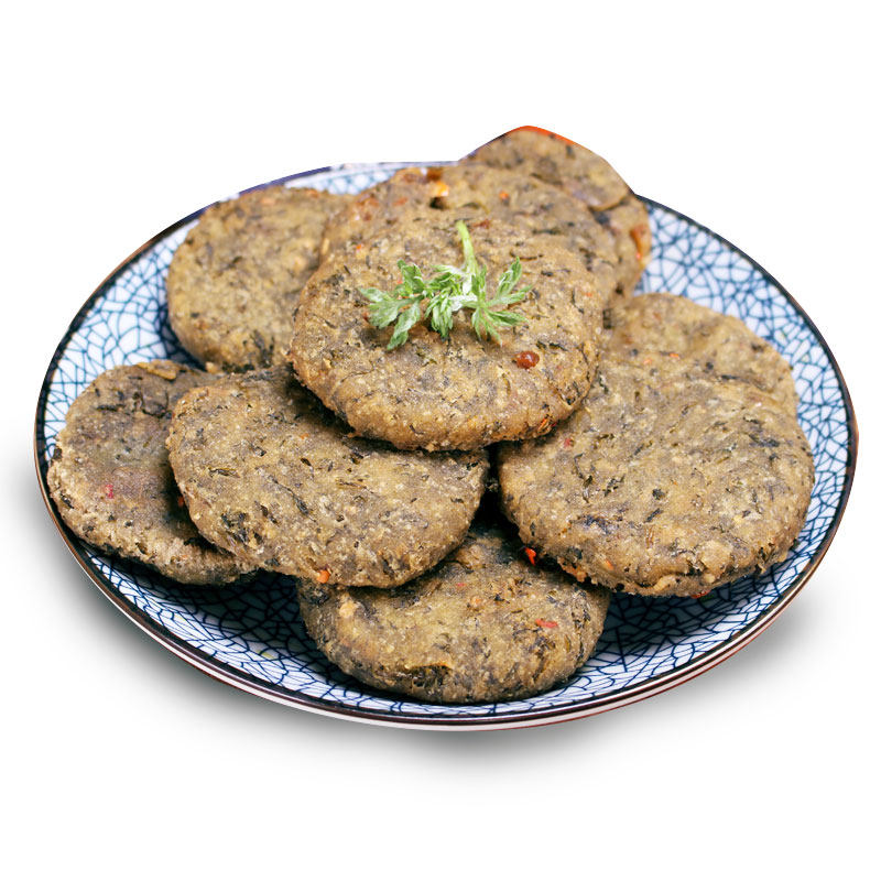 安徽蒿子粑粑舌尖上的中国农家自制腊肉蒿子粑六安特产清明野菜饼