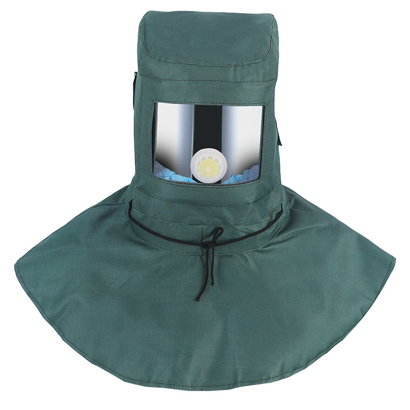 防护面罩防尘帽子工业粉尘头罩打砂喷砂专用防护面具