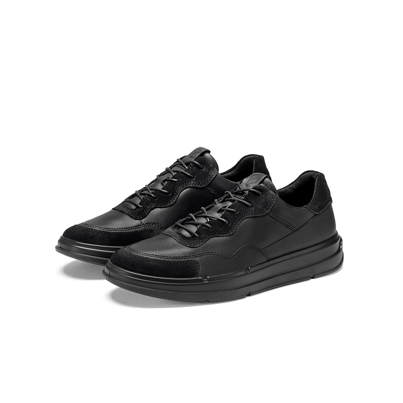 ecco爱步运动休闲鞋男春季新款男鞋拼接休闲运动鞋男 柔酷x420534