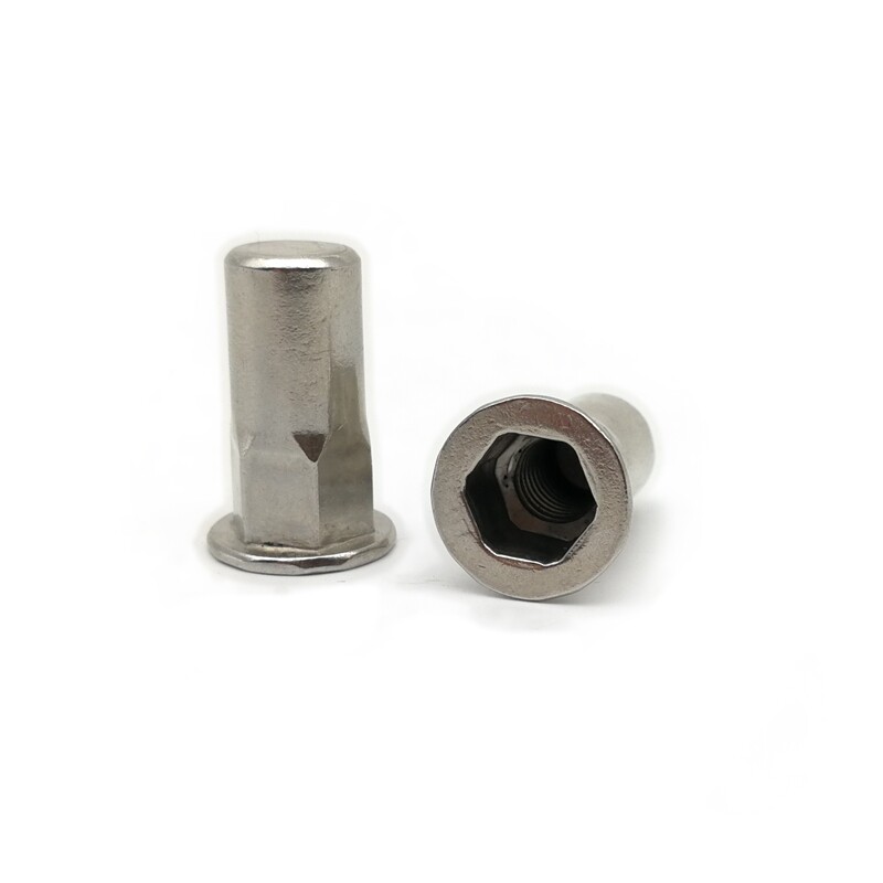 螺母不锈钢平头六角盲孔封闭防水拉铆m4m5m6m8m10螺母