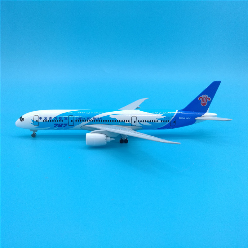 18cm南航b787合金材质带轮起落架静态飞机模型飞机模型