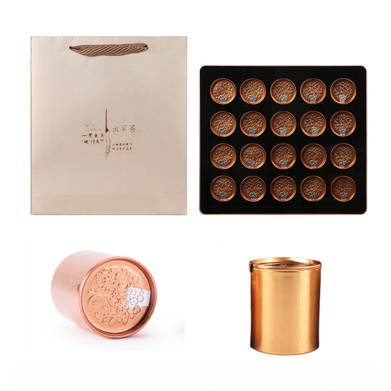 茶礼两根20罐虫草小罐盒装健行天下冬虫夏草