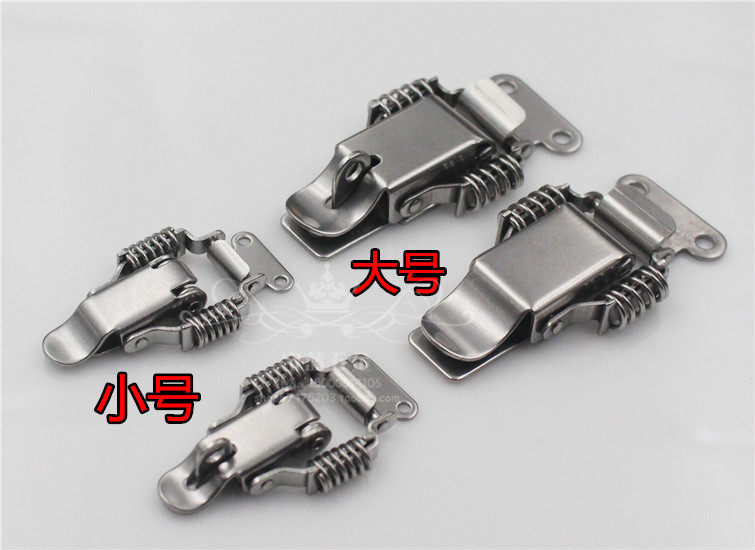 不锈钢加厚工具箱大号双簧锁扣卡扣拉扣搭扣扣锁铰链