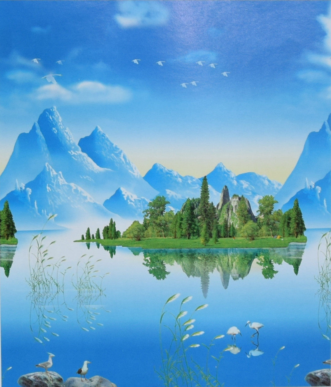 卷帘窗帘遮光山水风景卫生间厨房浴室办公室防水卷帘