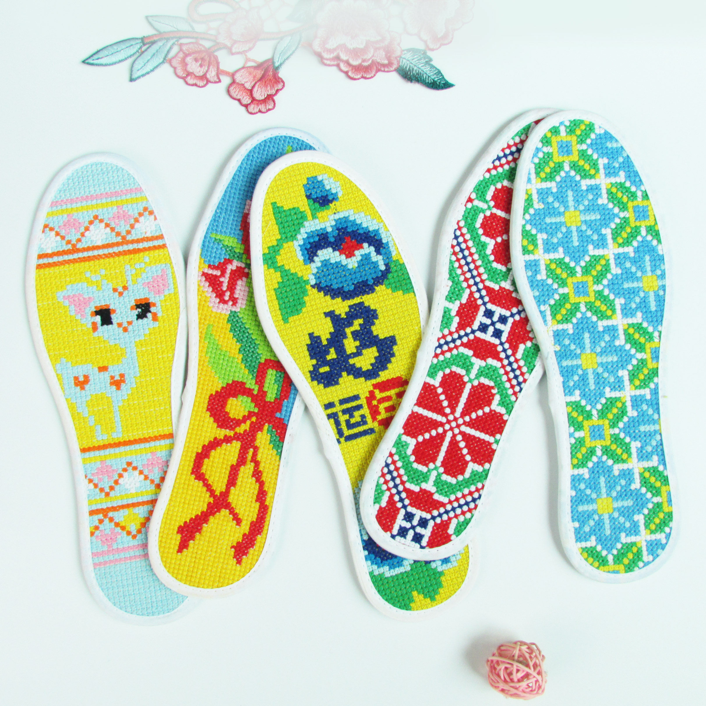 十字绣鞋垫成品纯棉棉布新款精准全棉男女手工鞋垫