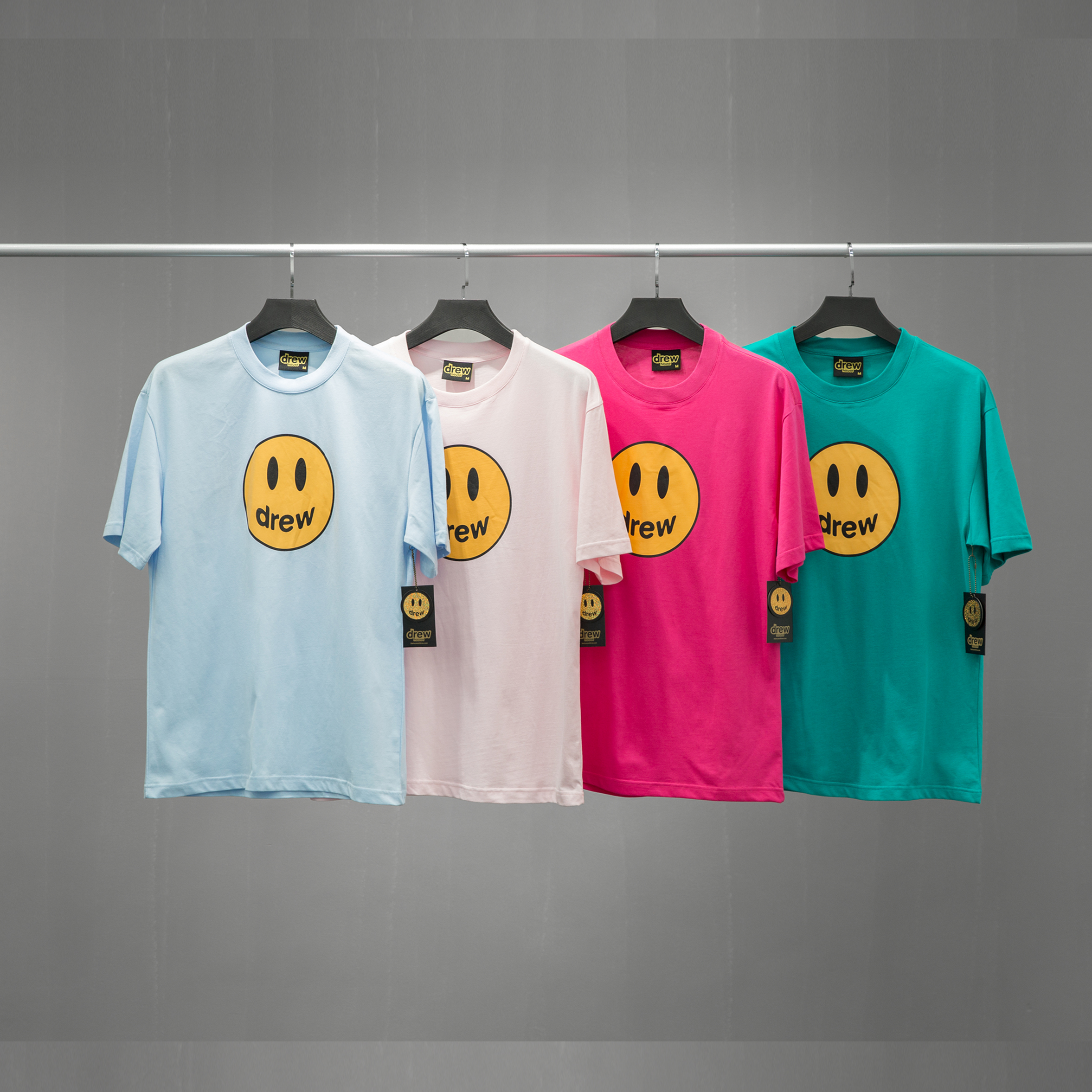 drew笑脸贾斯汀伯吴亦凡同款高街纯棉t恤