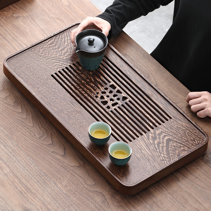 尚言坊鸡翅木茶盘家用简易茶台储水茶海茶具托盘茶盘