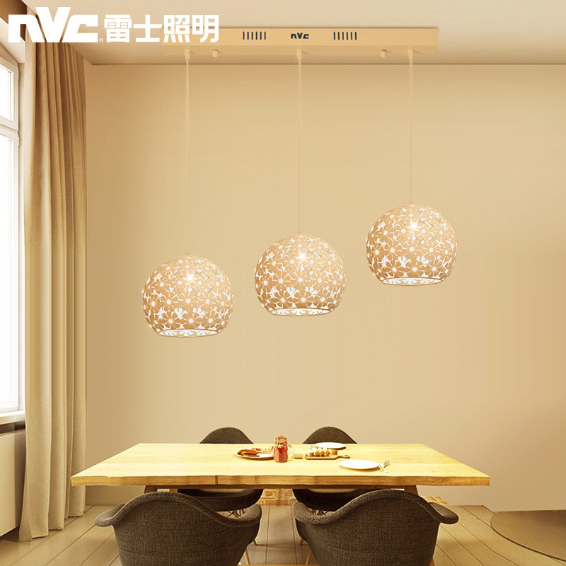 雷士照明餐厅灯led餐吊灯创意三头浪漫饭厅餐桌现代简约个性吧台