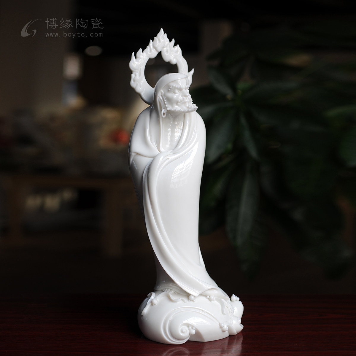 达摩陶瓷渡江德化白瓷立像家居办公禅意工艺品摆件