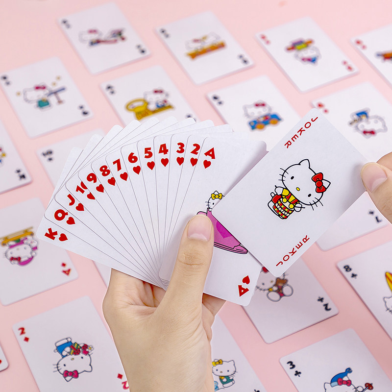 可爱卡通凯蒂猫扑克牌创意儿童宝宝宝宝亲亲子益智游戏扑克