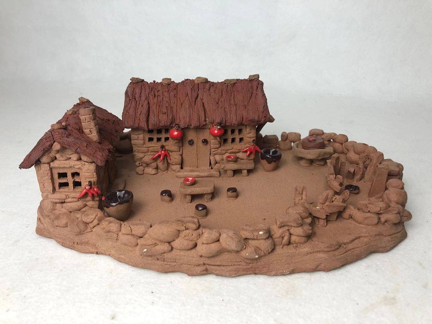 造景陶艺房子手工小院院子盆景摆件鱼缸景观泥人