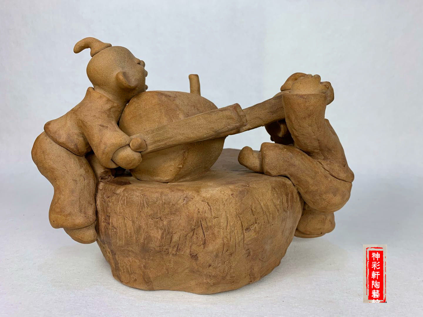 装饰陶艺工艺品手工土陶泥人童年人物陶泥泥人