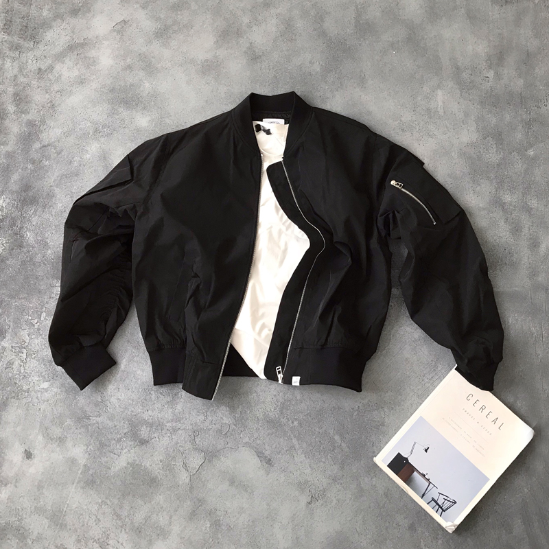 痞帅炸街潮牌飞行员夹克外套ins潮男生宽松潮流黑色棒球服春秋