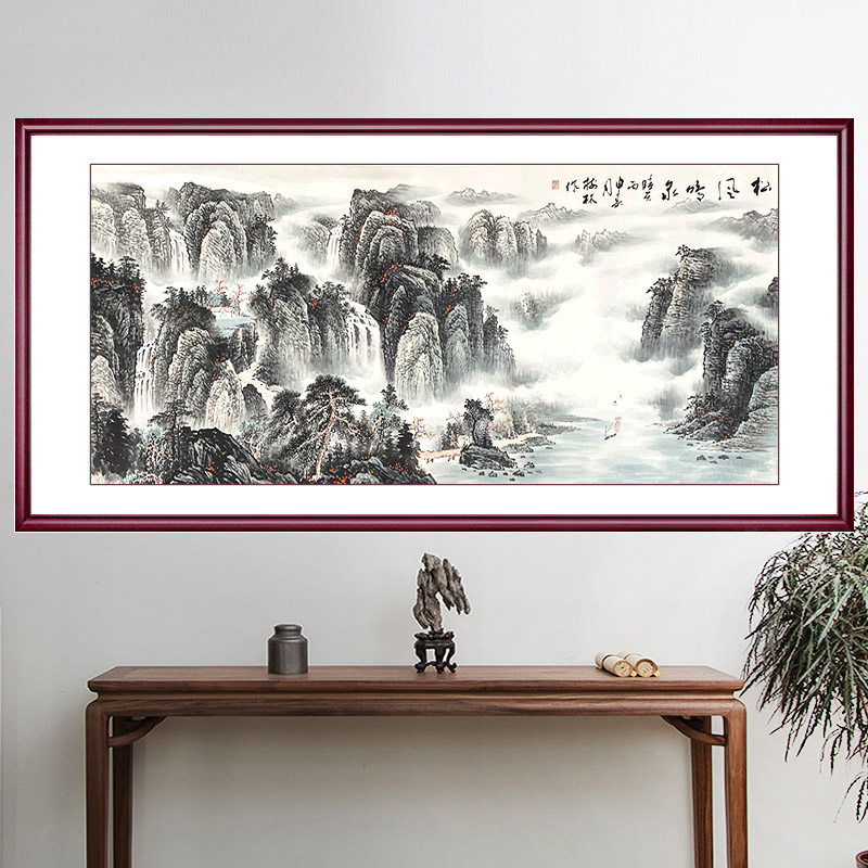 手绘真迹国画山水画客厅办公室装饰字画大幅风水国画