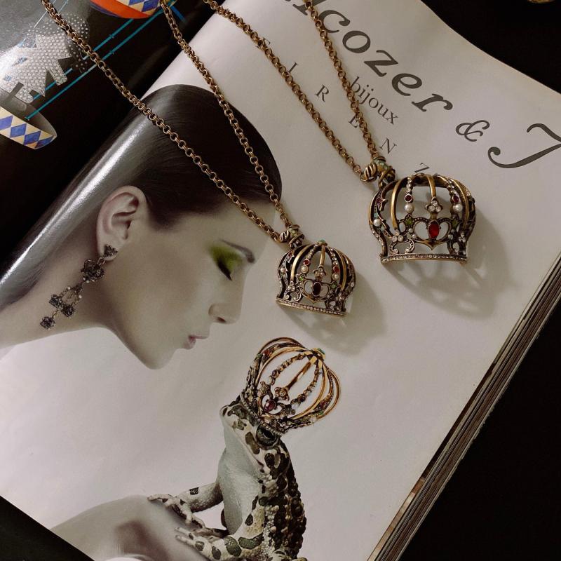 欧美原创设计中古vintage项链复古吊坠宫廷古典项链