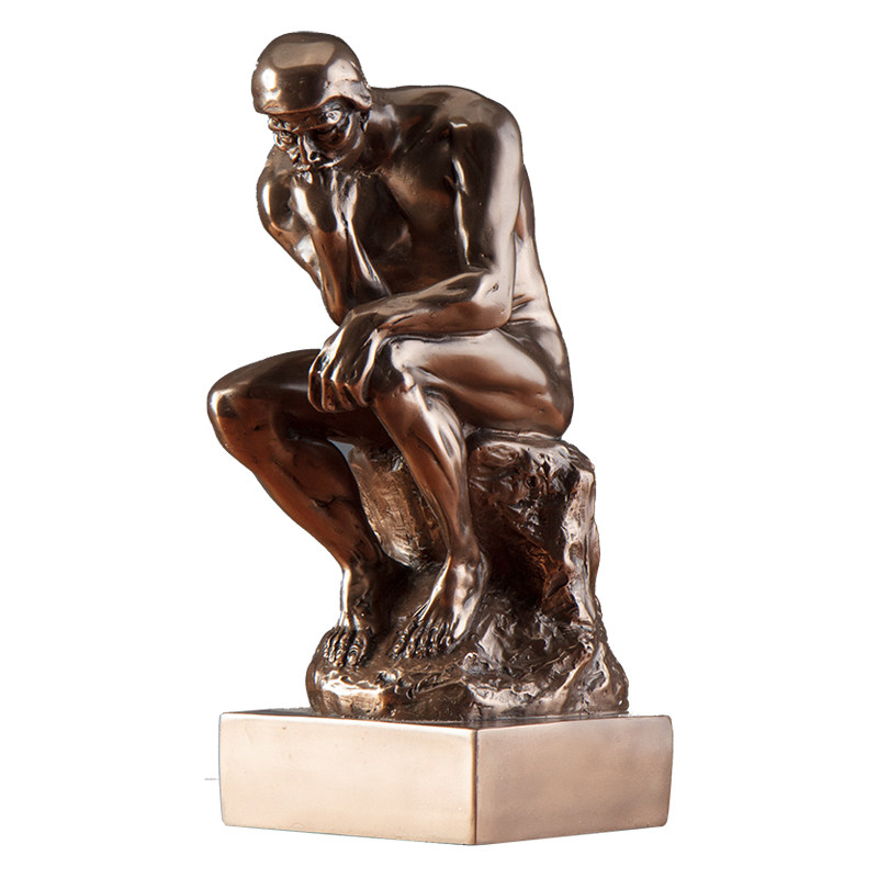 欧式人物雕塑思考者装饰品复古摆件美式乡村客厅摆件