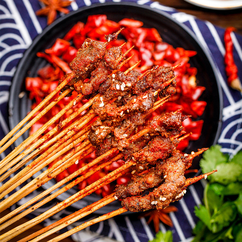 游牧御品牛肉手把小串60支318g加热即食户外牛丸